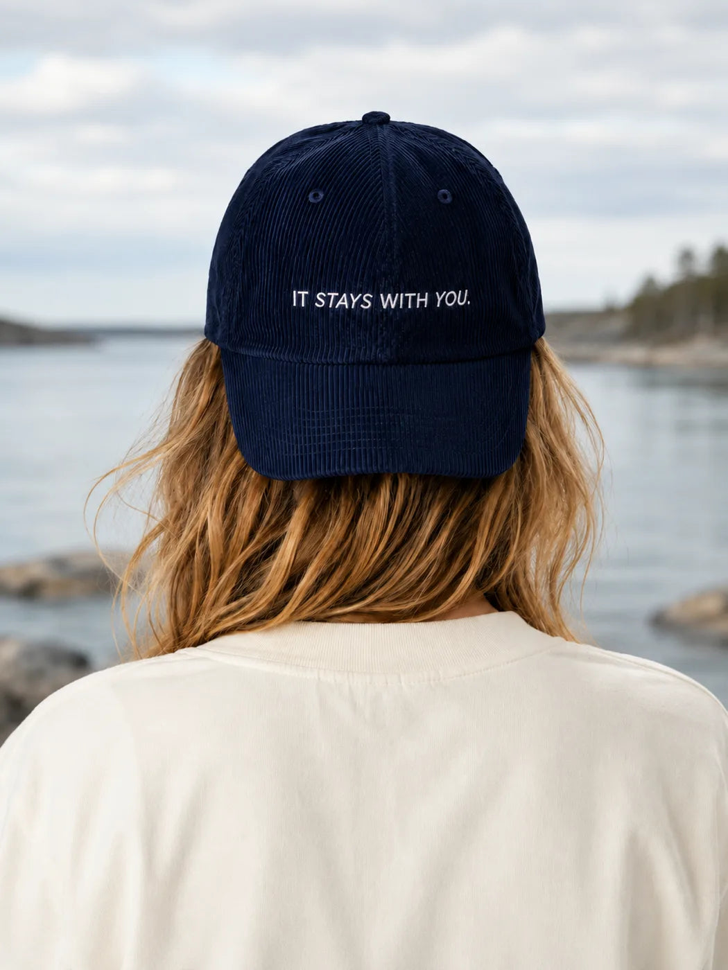 It Stays With You Cap — Navy corduroy — Product